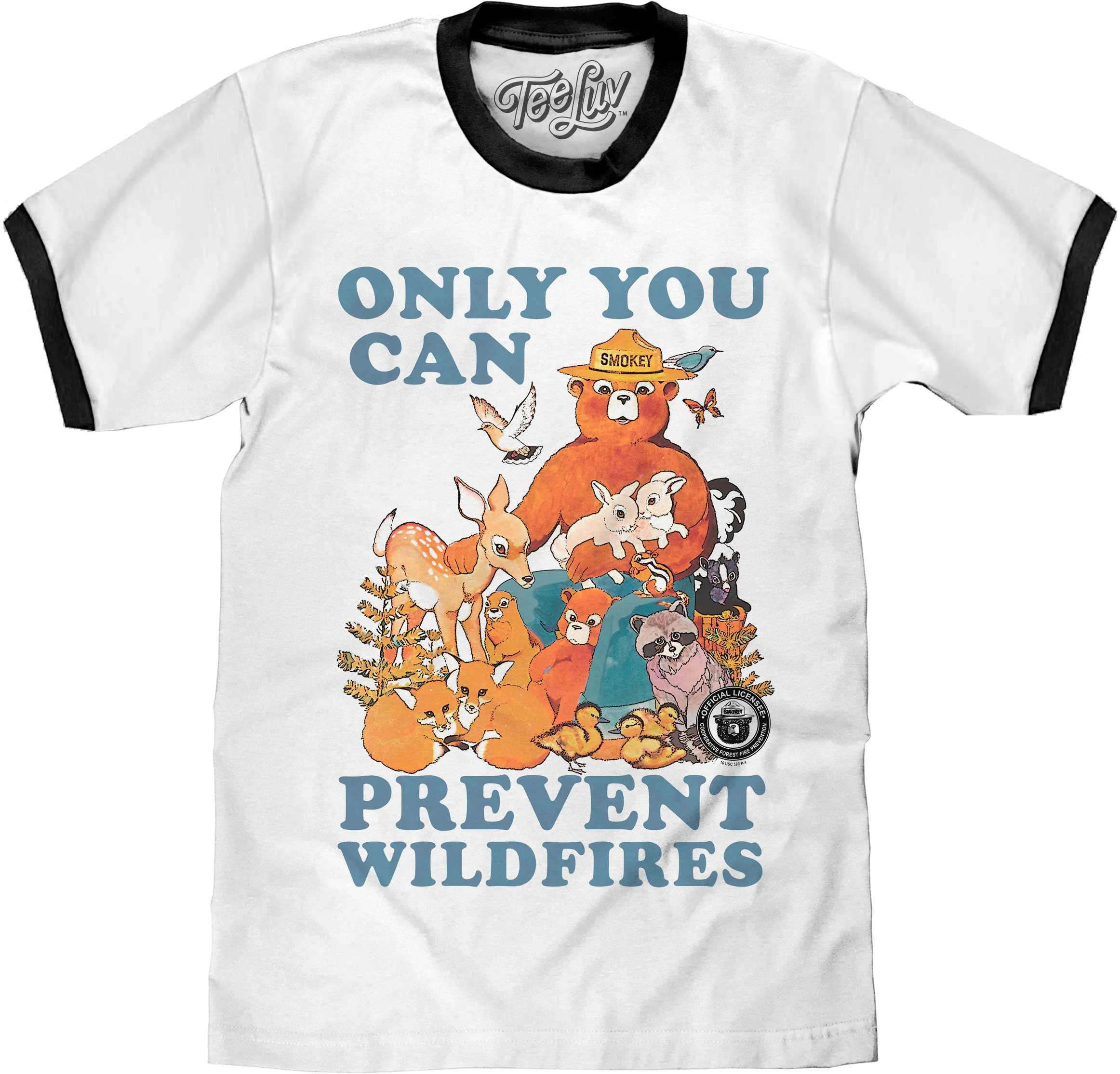 Only You Can Prevent Wildfires Smokey Bear Ringer Shirt