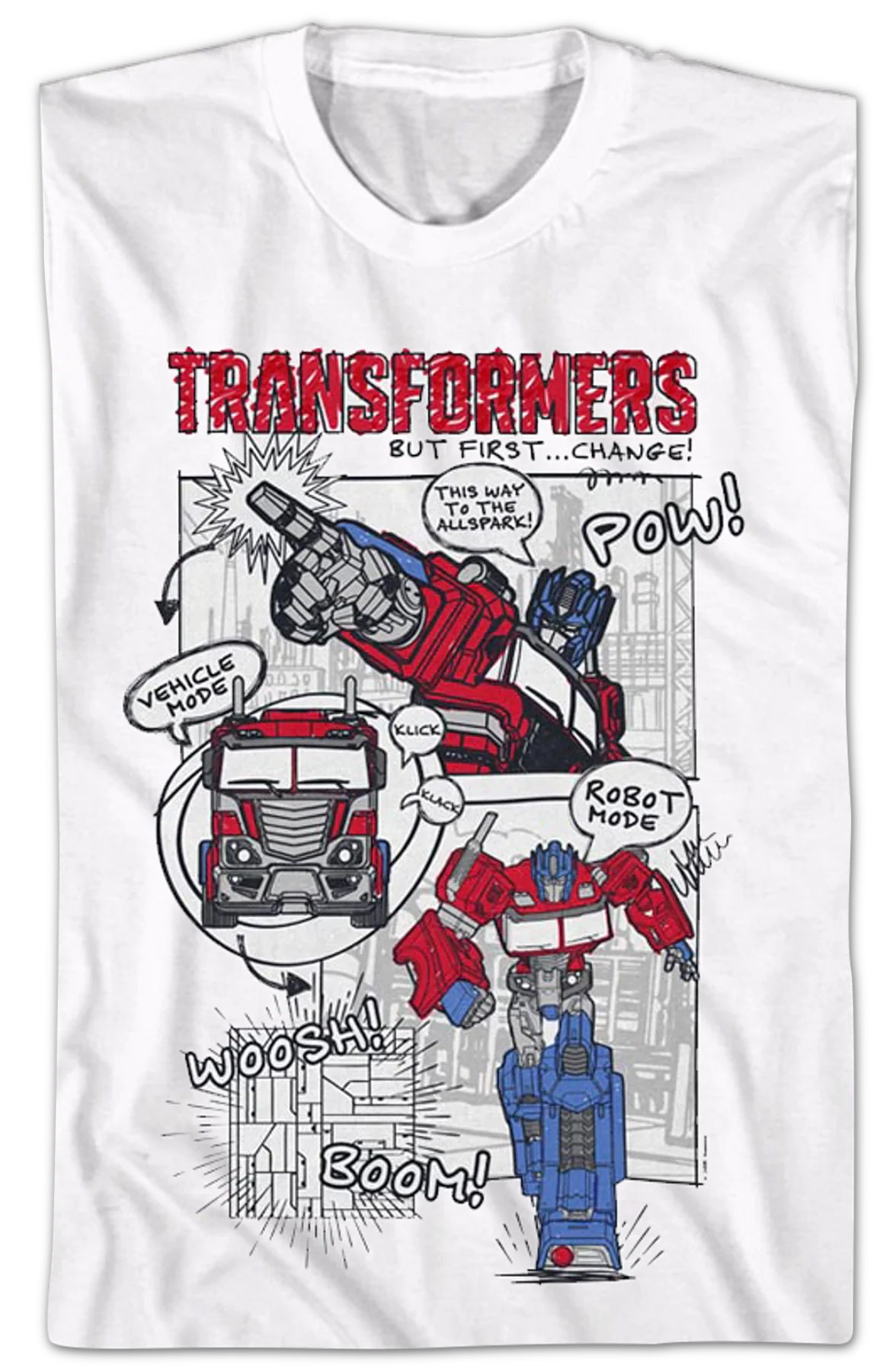 Optimus Prime Comic Book Artwork Transformers T-Shirt - Image 2