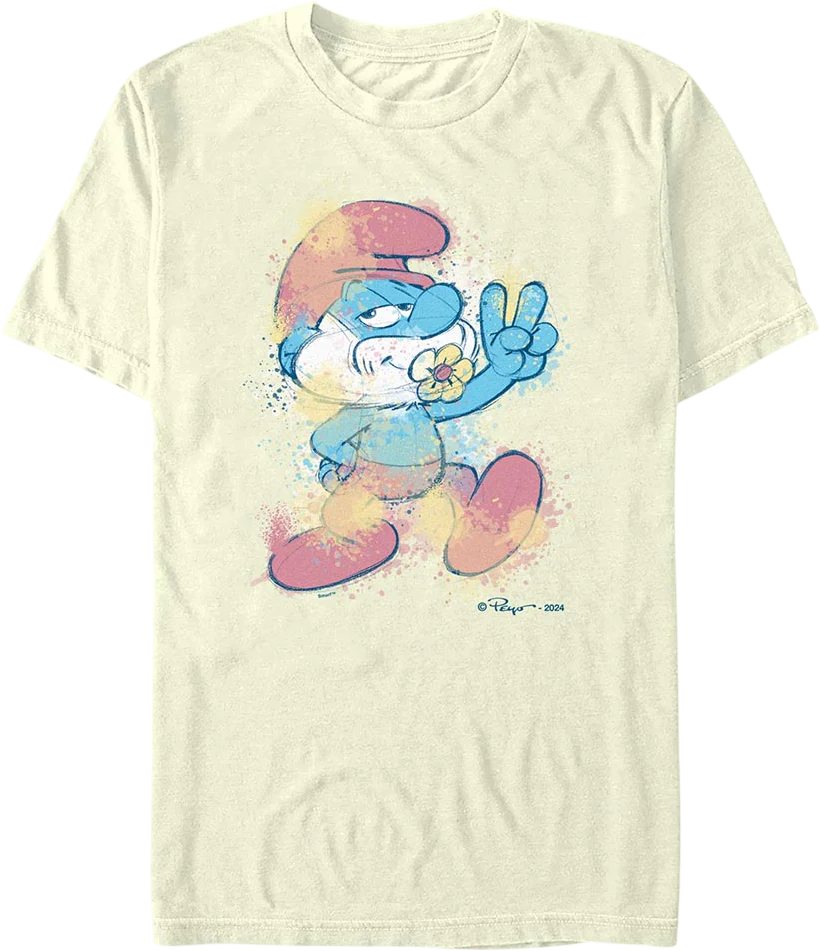 Paint Splatter Papa Smurf T-Shirt