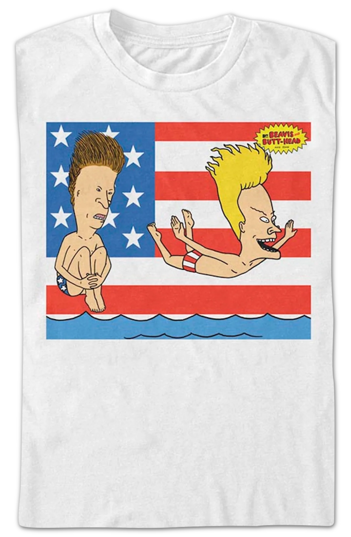 Patriotic Splash Beavis And Butt-Head T-Shirt - Image 2