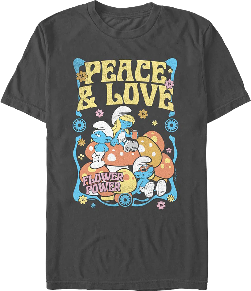 Peace & Love Smurfs T-Shirt