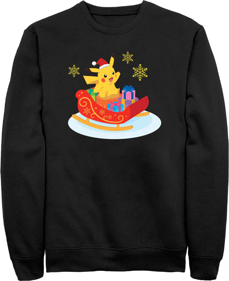 Pikachu Sleigh Ride Pokemon Sweatshirt