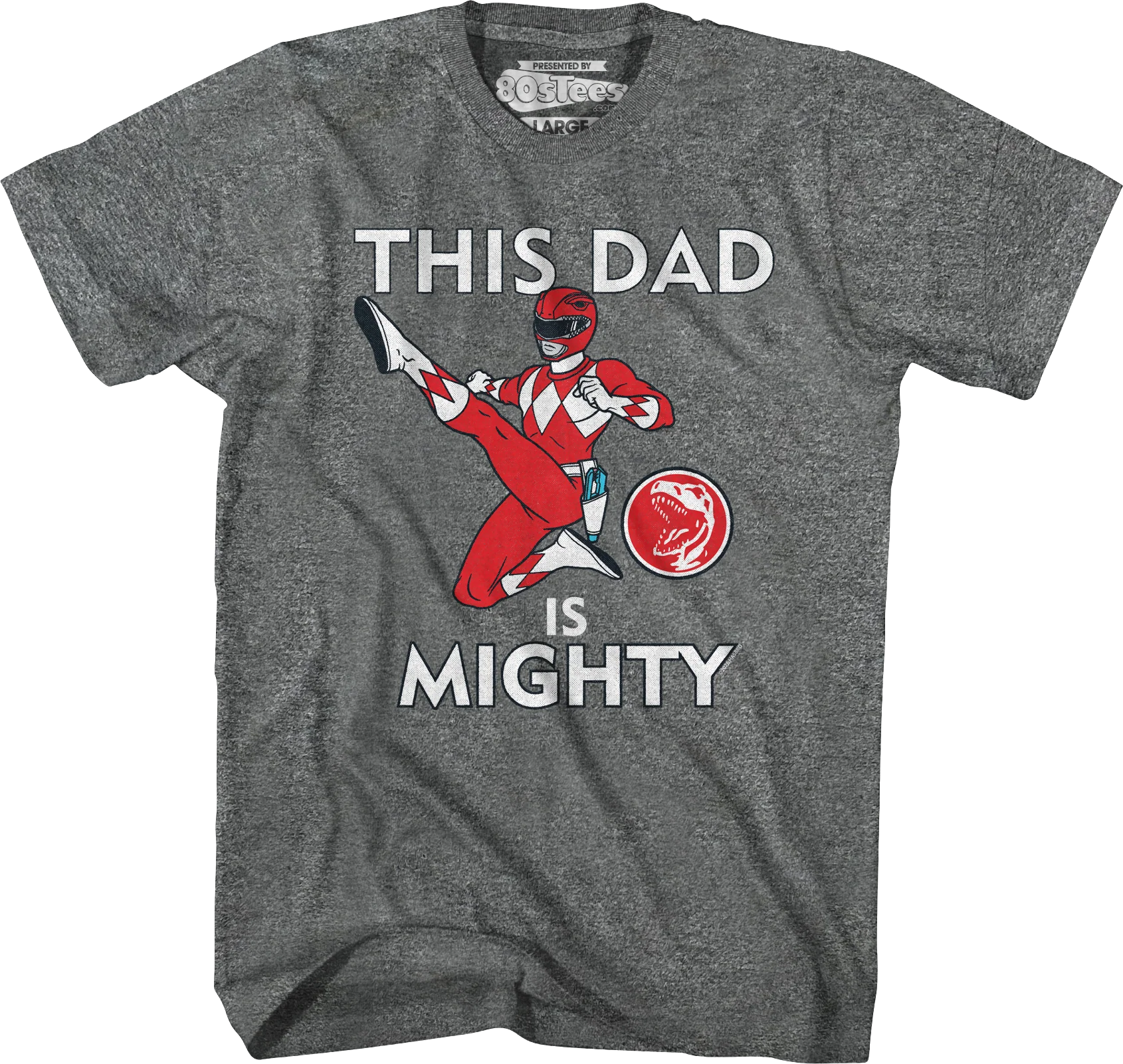 Red Ranger This Dad Mighty Morphin Power Rangers T-Shirt - Image 5