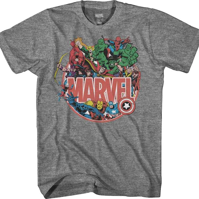 Retro Group Picture Marvel Comics T-Shirt