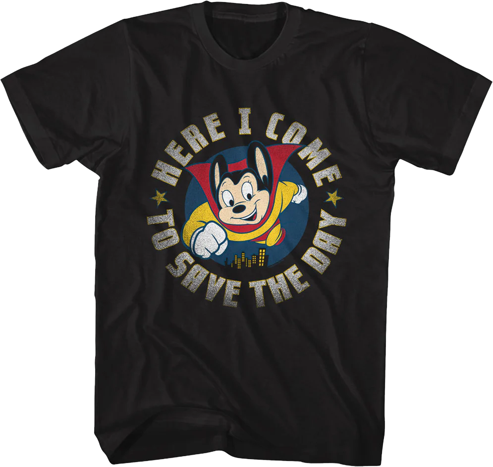 Retro Here I Come To Save The Day Mighty Mouse T-Shirt