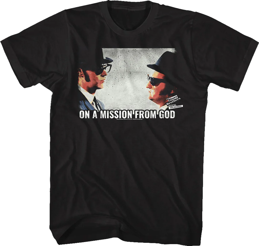 Retro On A Mission From God Blues Brothers T-Shirt