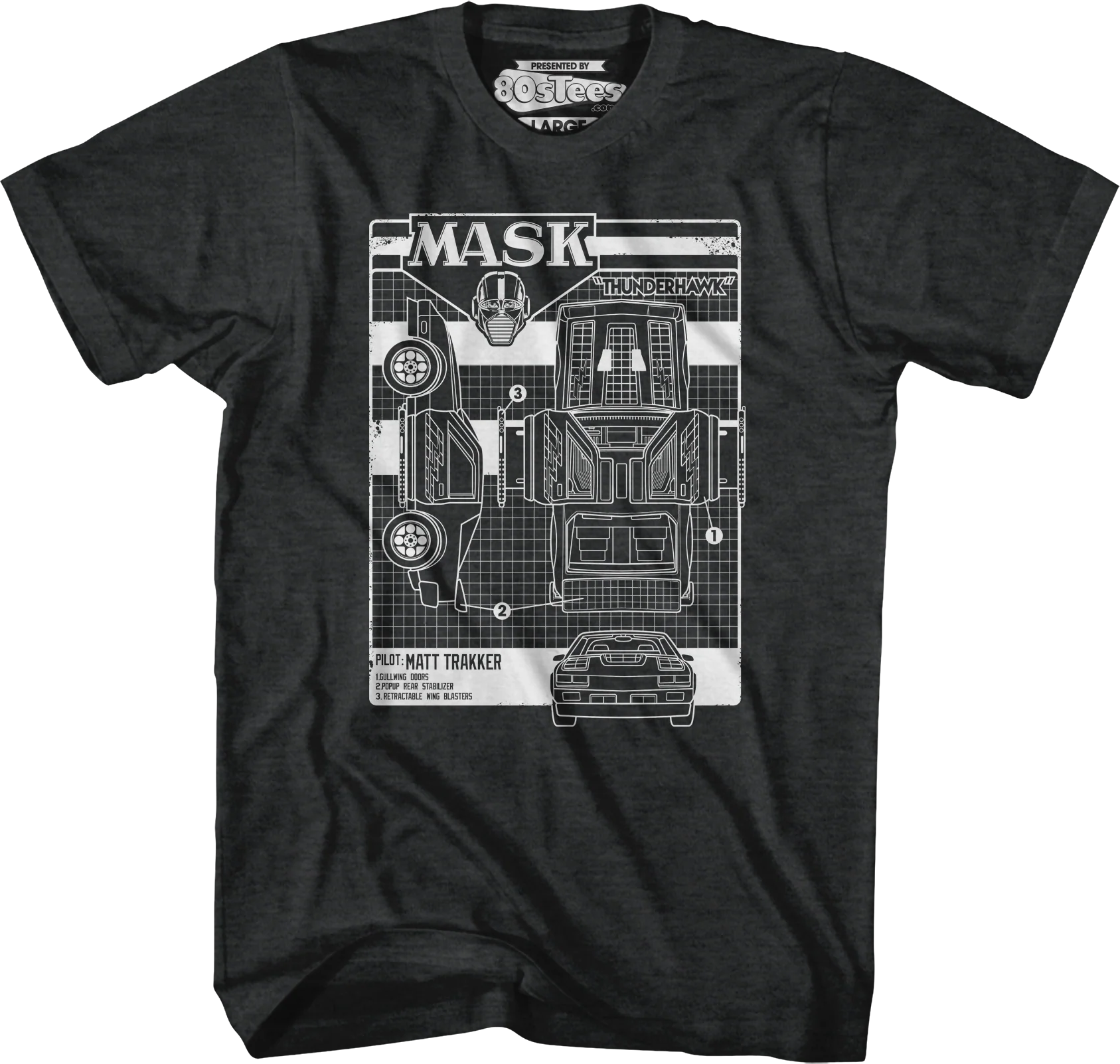 Retro Thunderhawk Schematic MASK T-Shirt
