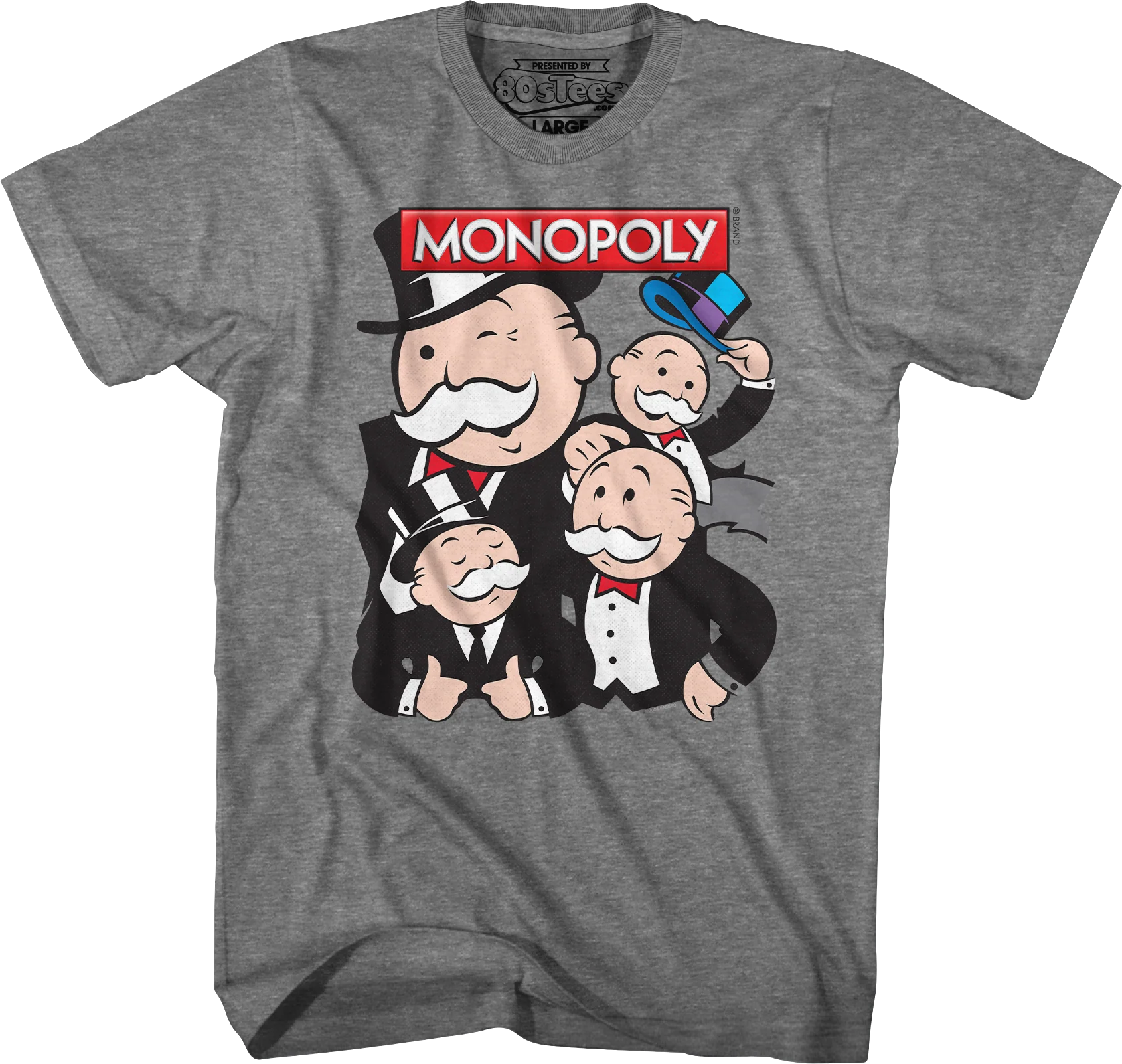 Rich Uncle Pennybags Collage Monopoly T-Shirt - Image 6