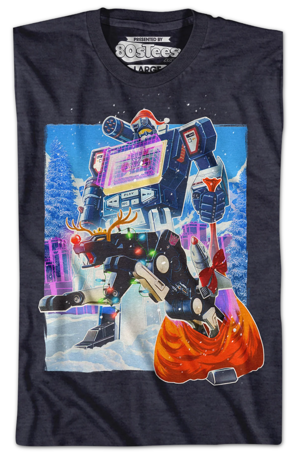 Soundwave Santa Claus Transformers T-Shirt - Image 2