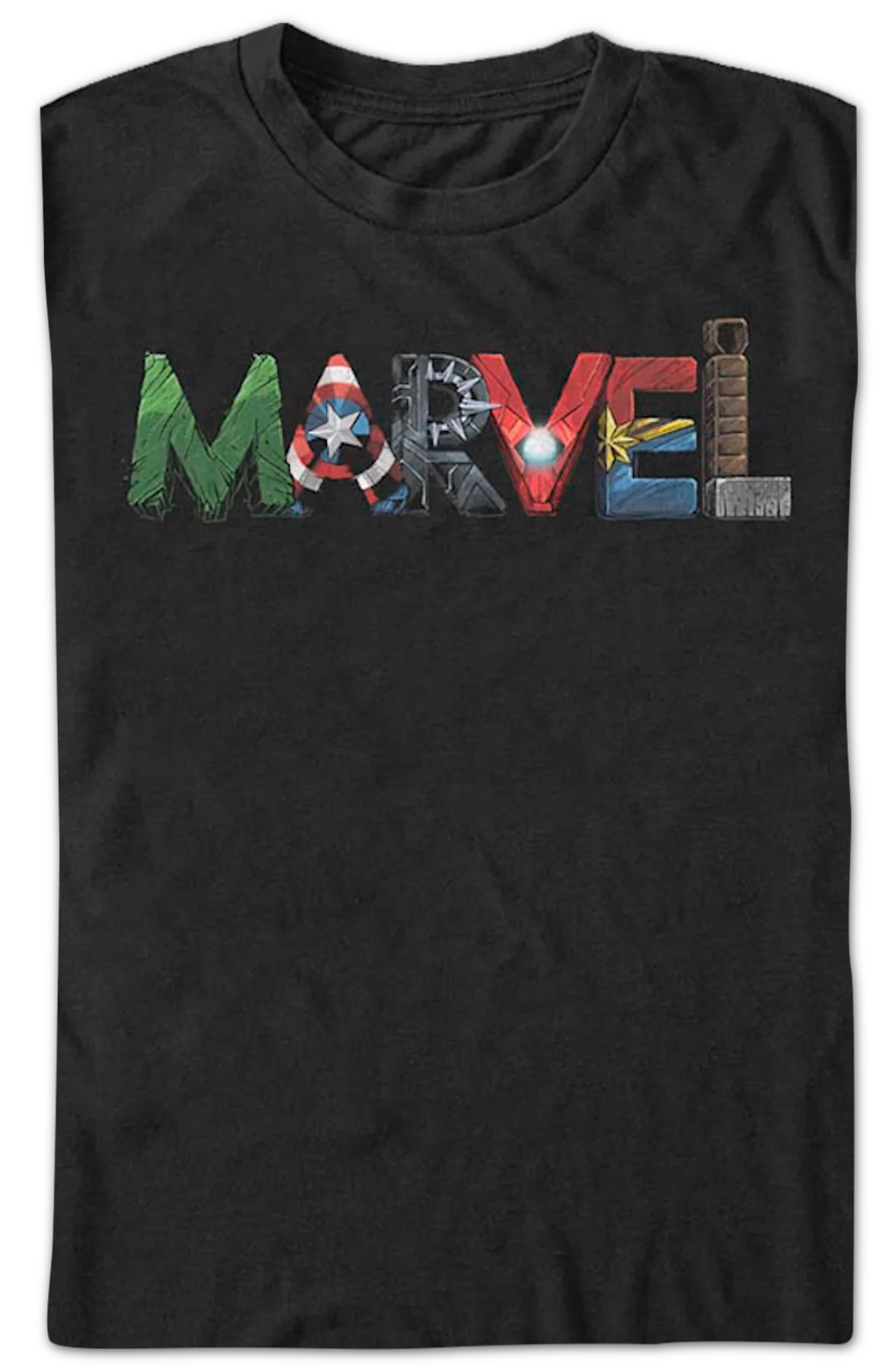 Superhero Letters Logo Marvel Comics T-Shirt - Image 2