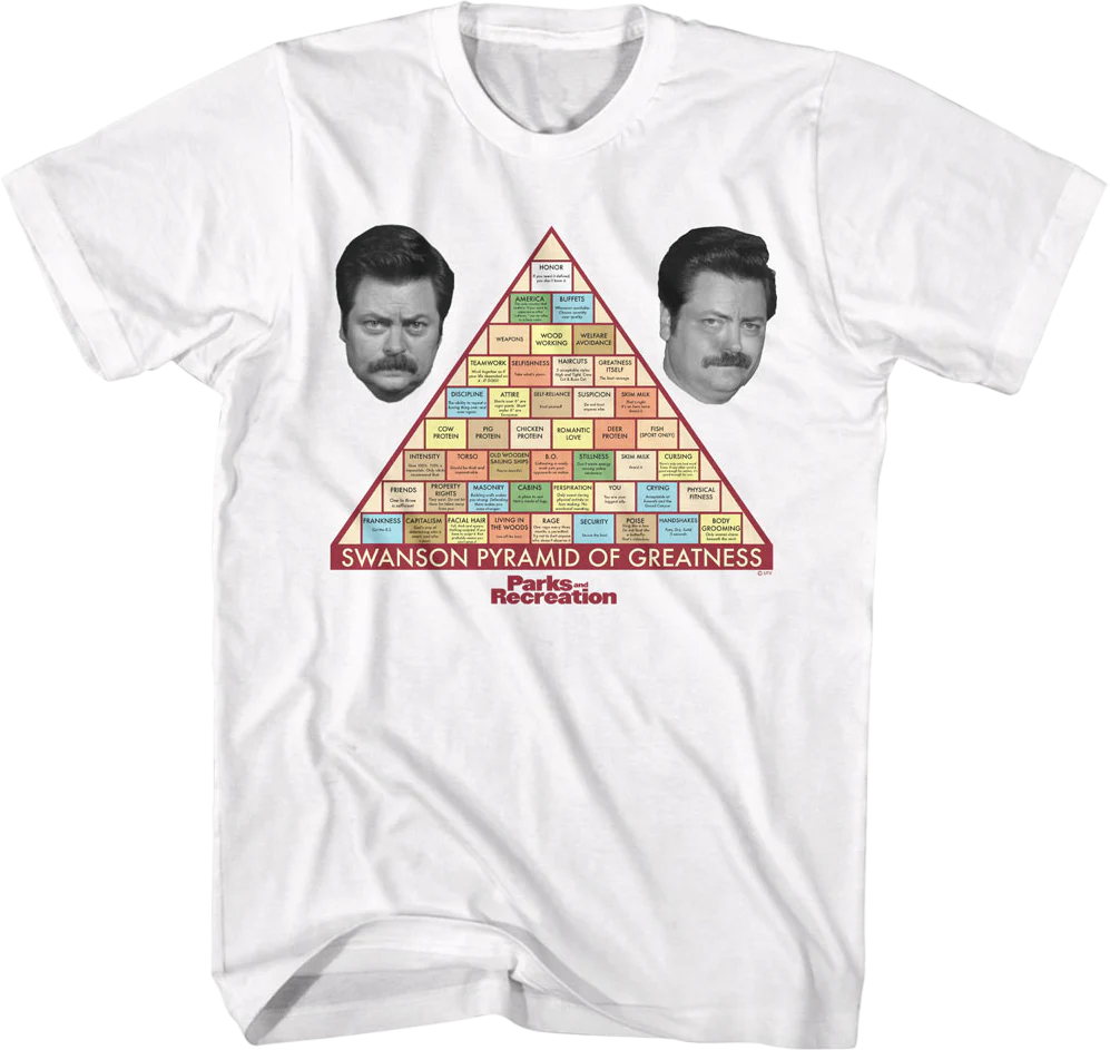Swanson Pyramid of Greatness Parks and Recreation T-Shirt