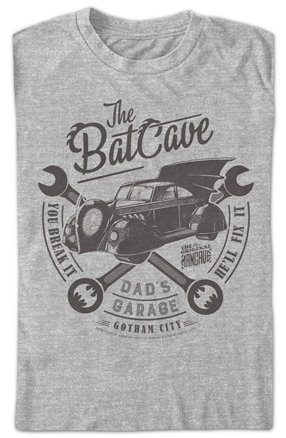 The Batcave Dad's Garage Batman DC Comics T-Shirt - Image 2