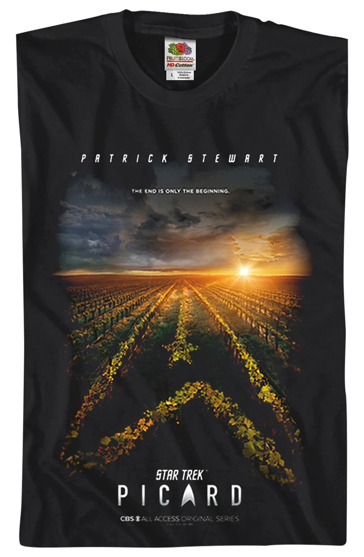 The End Is Only The Beginning Poster Star Trek Picard T-Shirt - Image 2