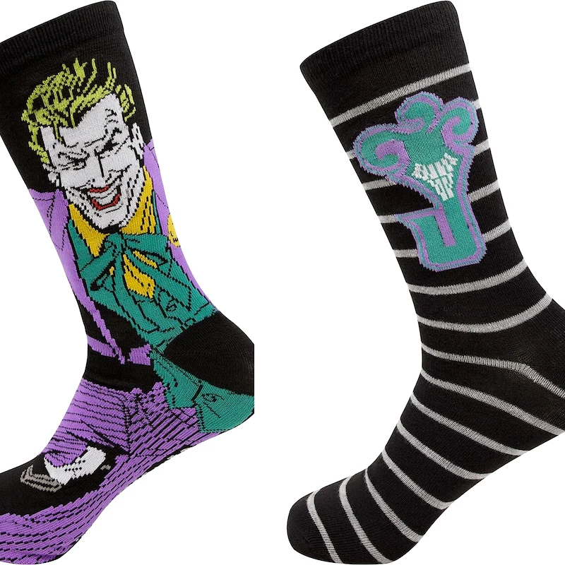 The Joker Character and Logo 2-Pack DC Comics Socks