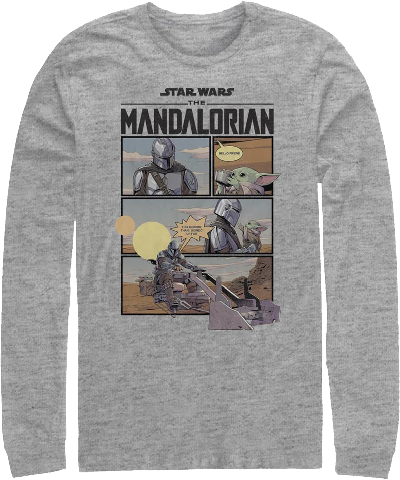 The Mandalorian Comic Book Panels Star Wars Long Sleeve Shirt