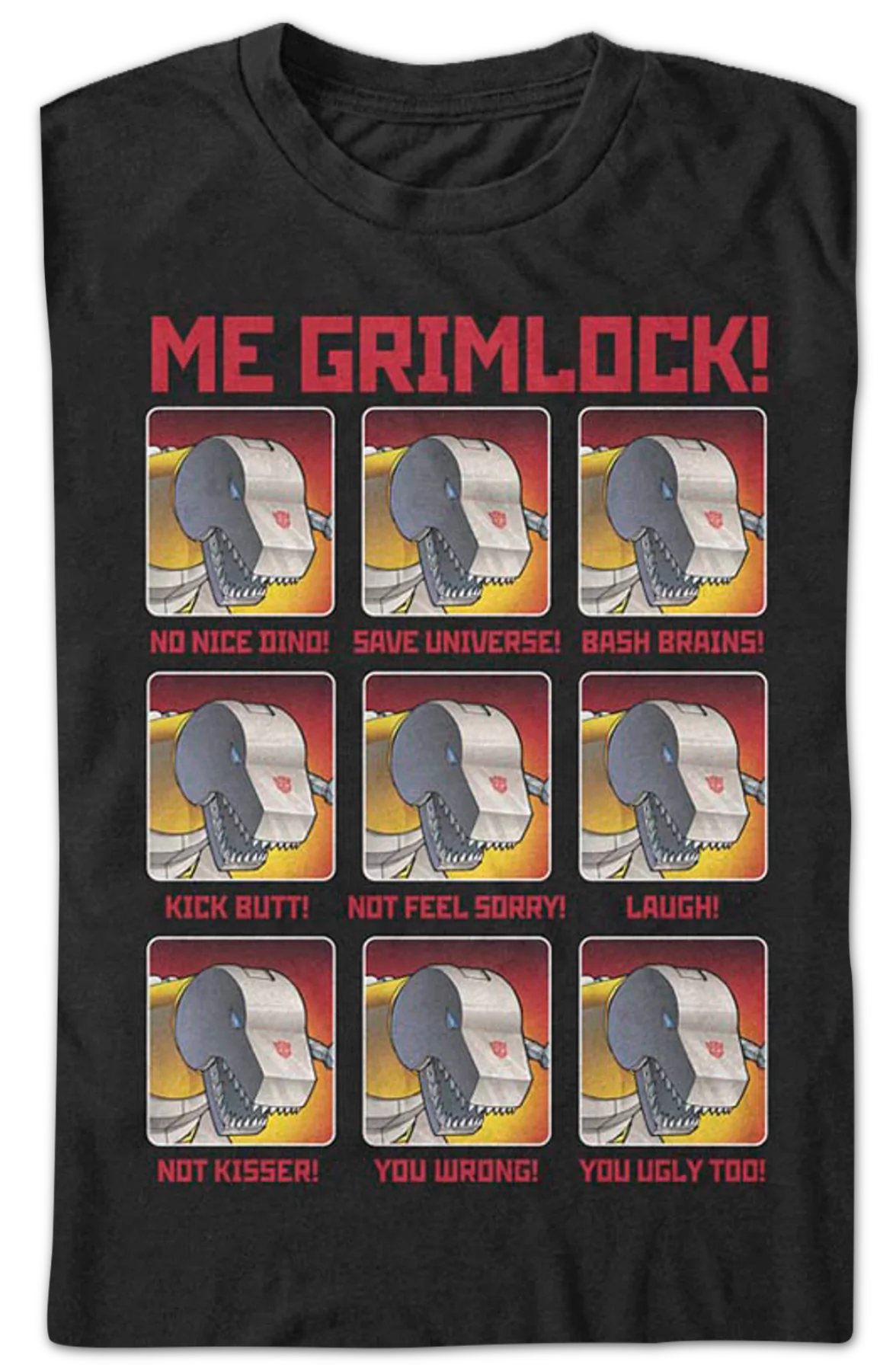 The Many Moods Of Grimlock Transformers T-Shirt - Image 2
