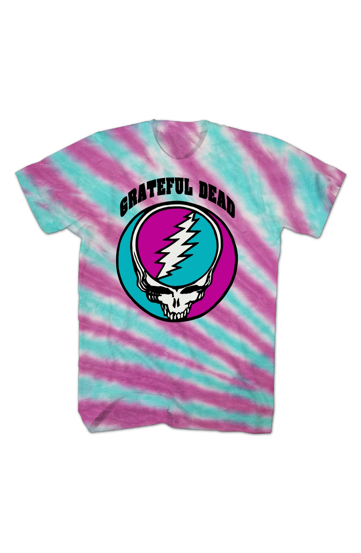 Tie Dye Lightning Skull Logo Grateful Dead T-Shirt - Image 2