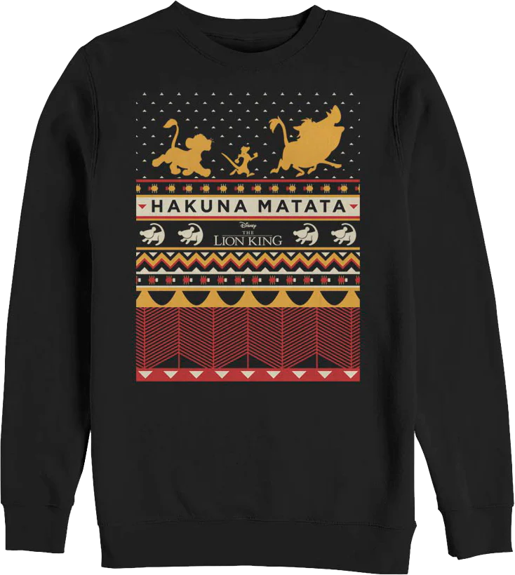 Ugly Faux Knit Hakuna Matata Lion King Sweatshirt