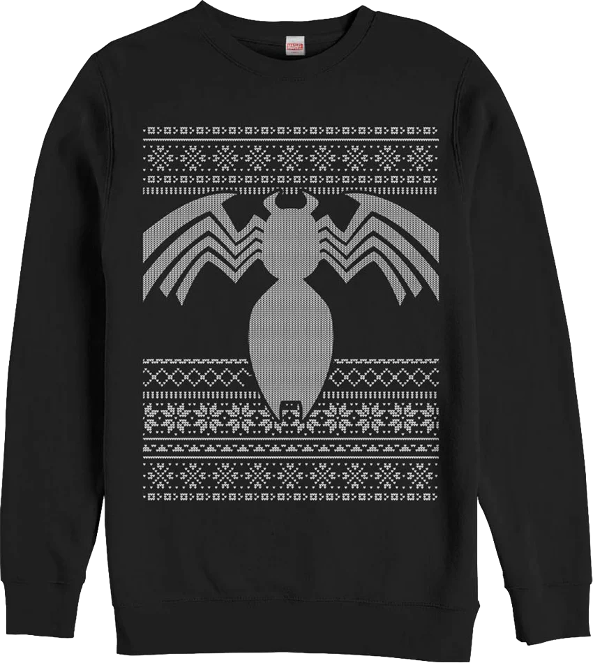 Venom Faux Ugly Christmas Sweater Marvel Comics Sweatshirt