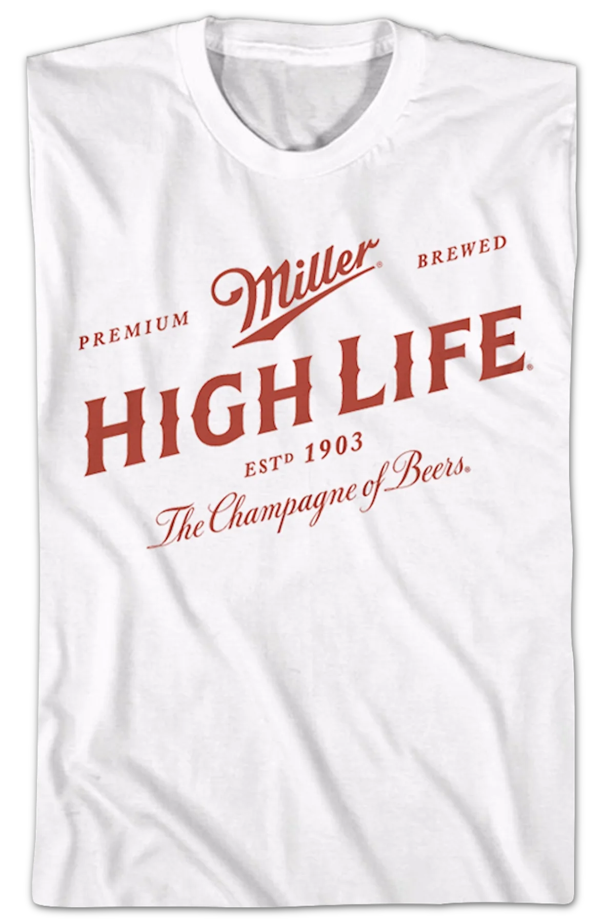 Vintage Champagne Of Beers Miller High Life T-Shirt - Image 2