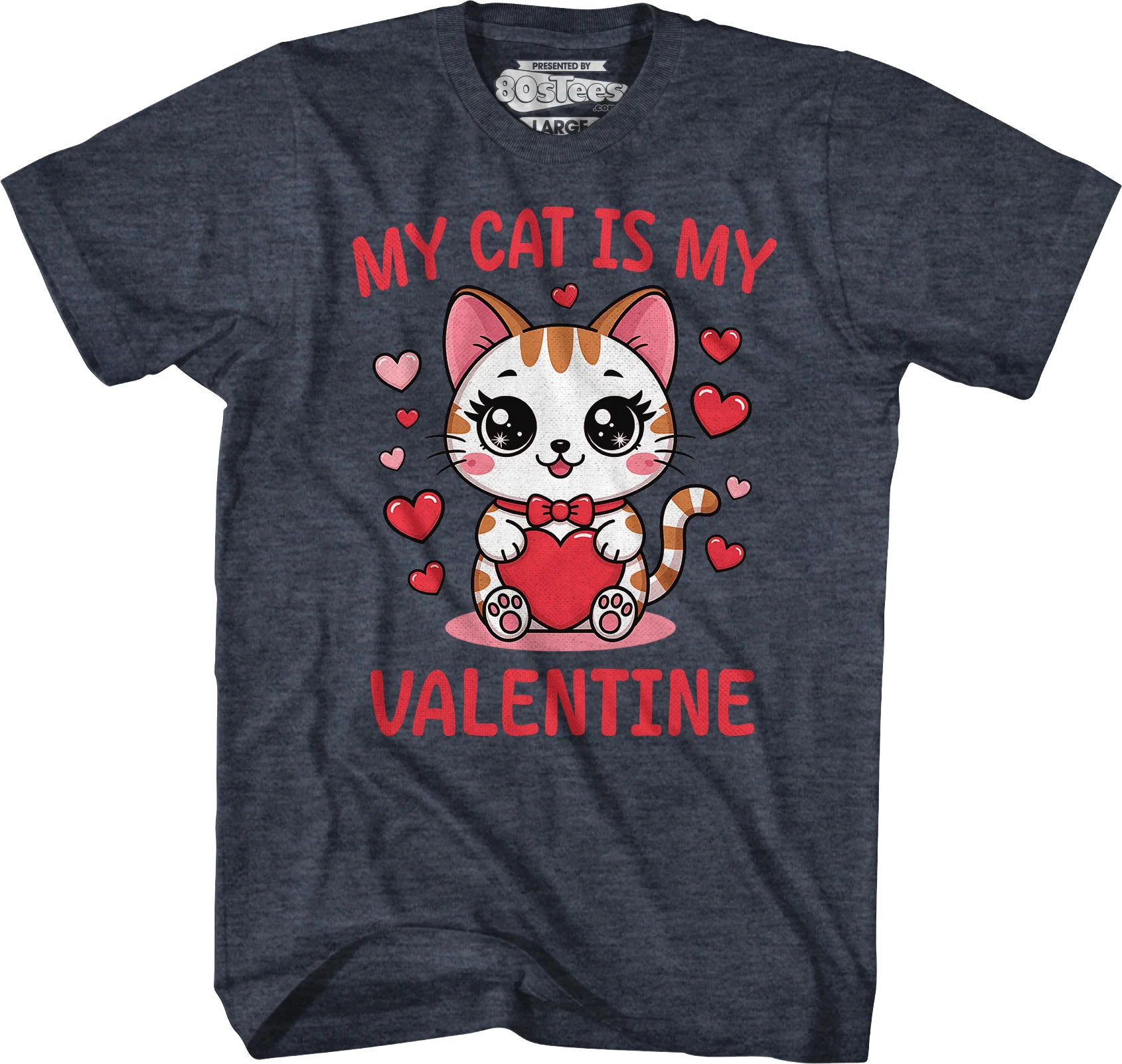 Vintage My Cat Is My Valentine T-Shirt - Image 5