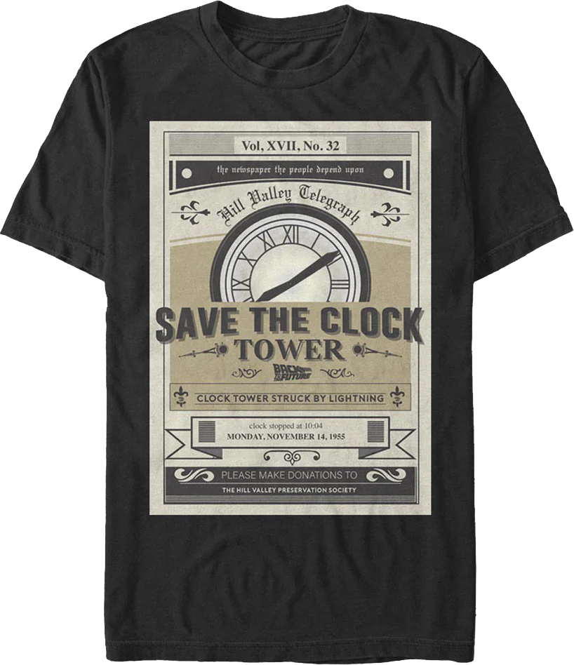 Vintage Save The Clock Tower Back To The Future T-Shirt