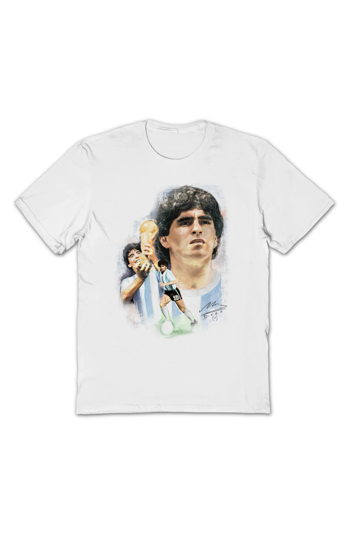 Watercolor Collage Diego Maradona T-Shirt - Image 2