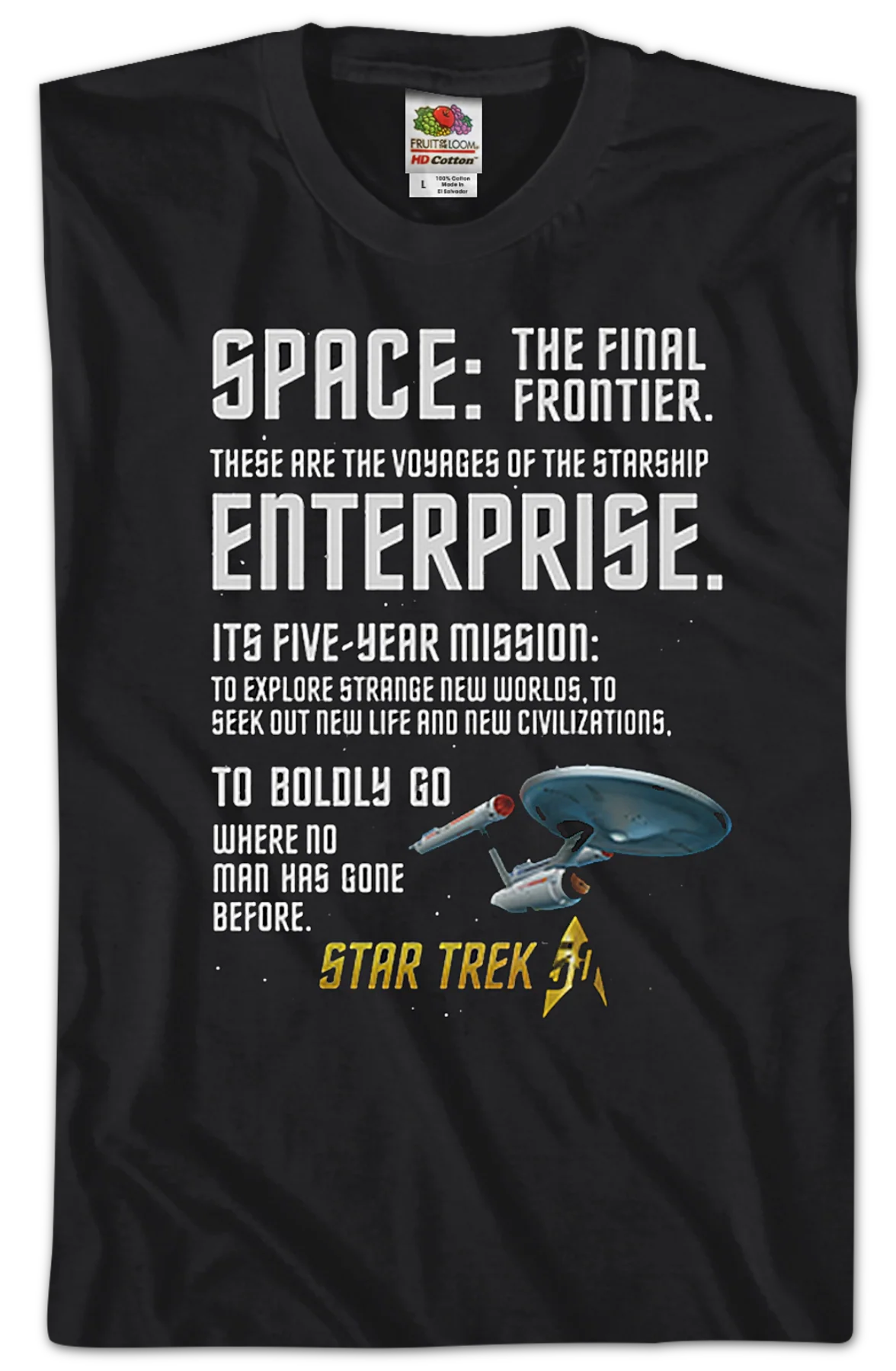 Where No Man Has Gone Before Star Trek T-Shirt - Image 2