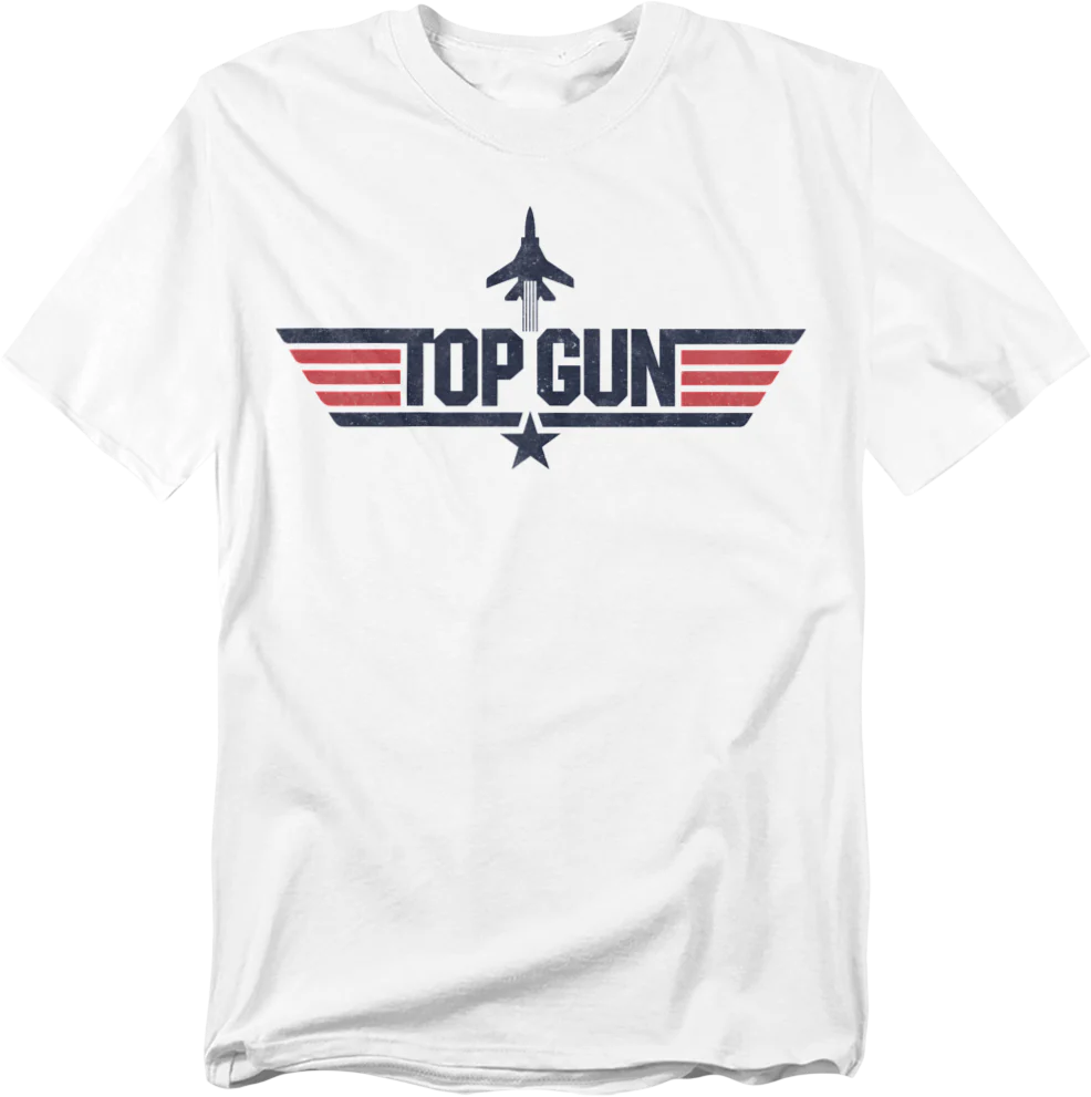 White Silhouette & Logo Top Gun T-Shirt