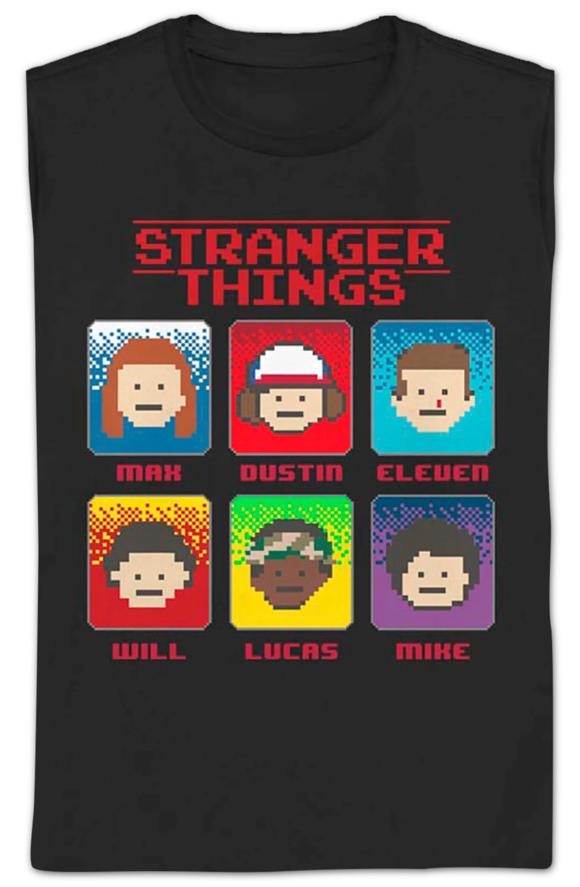 Womens 8-Bit Characters Stranger Things Shirt - Image 2