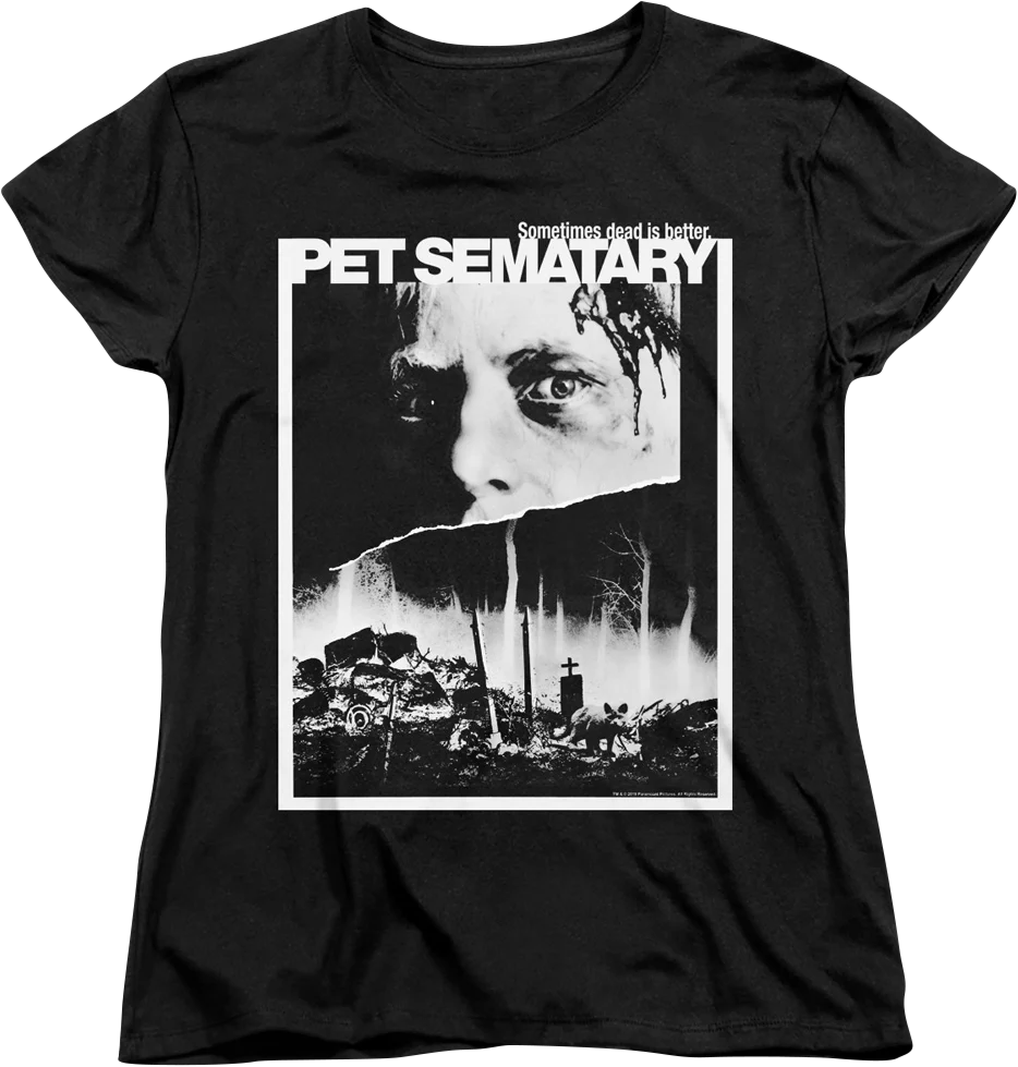 Womens Black and White Poster Pet Sematary Shirt