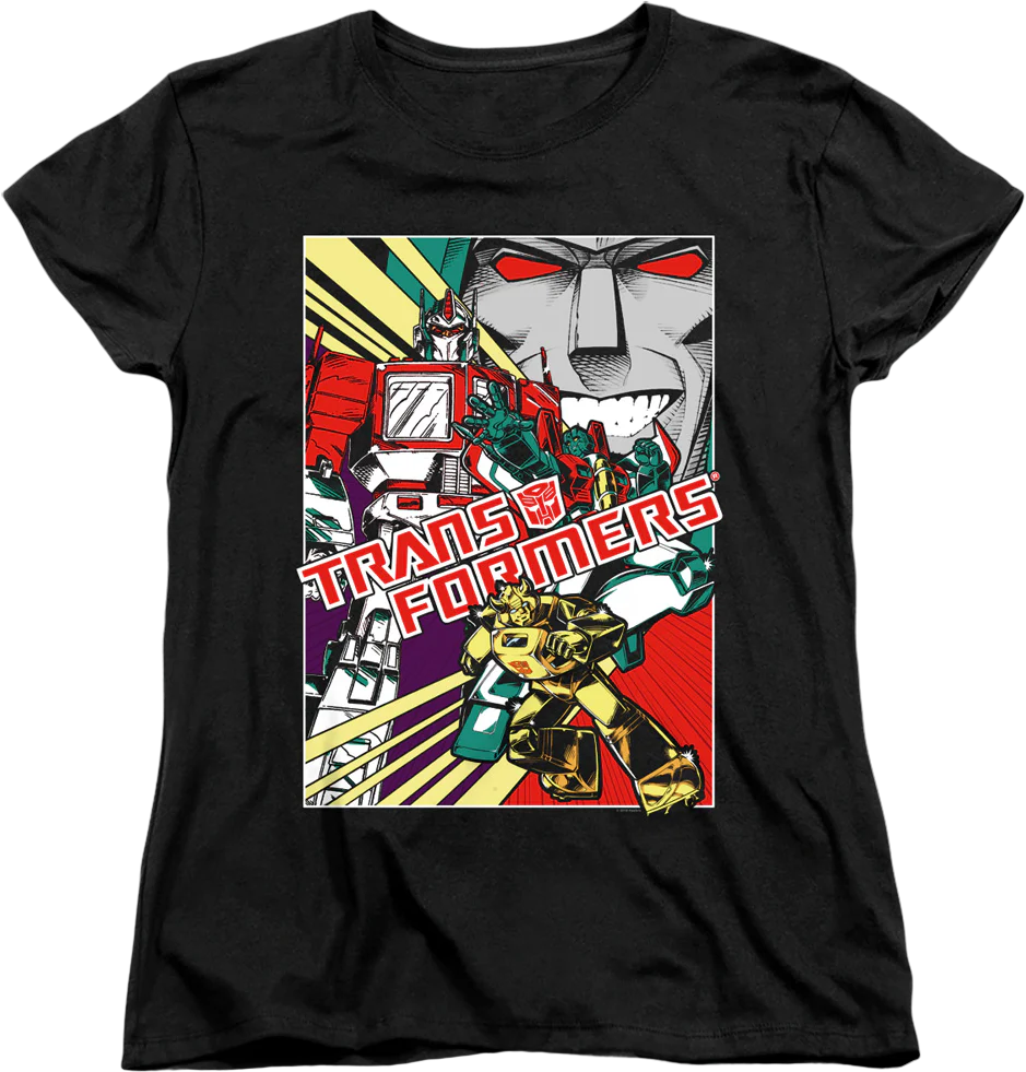 Womens Comic Poster Transformers Shirt