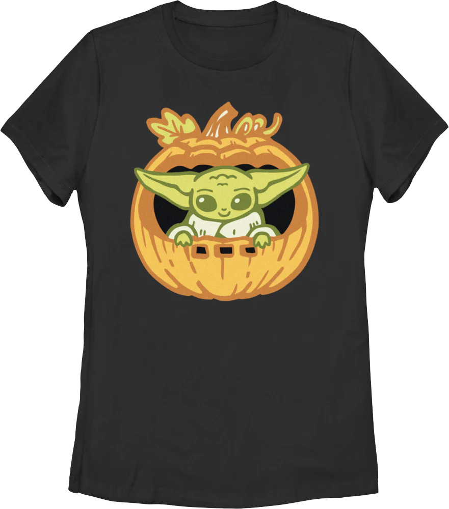 Womens Grogu Pumpkin Mandalorian Star Wars Shirt
