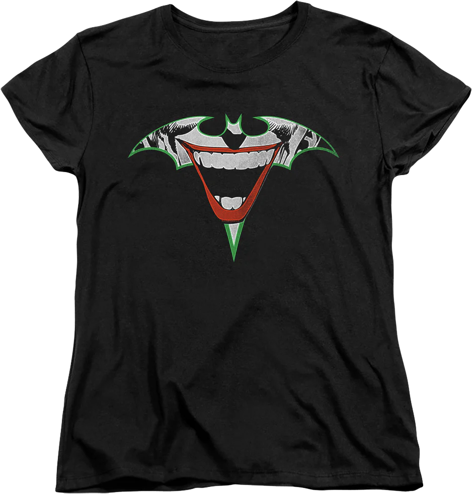Womens Joker Bat Symbol DC Comics Shirt