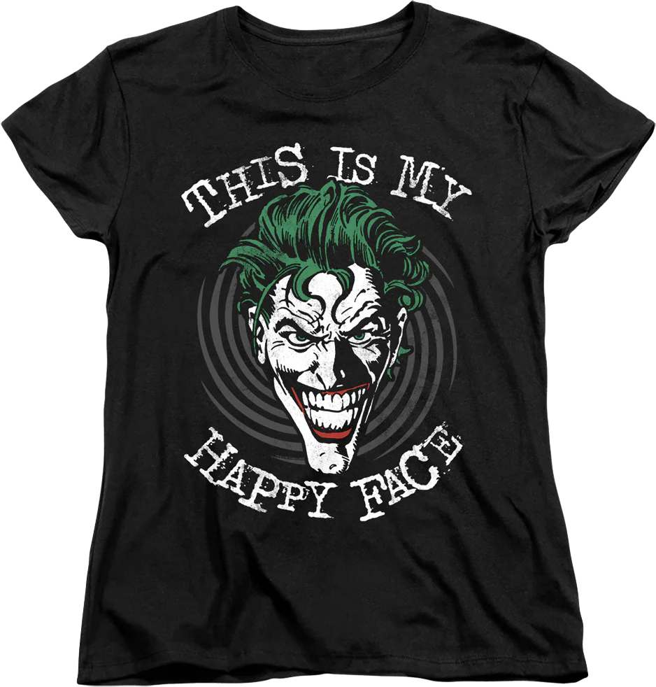 Womens Joker This Is My Happy Face DC Comics Shirt
