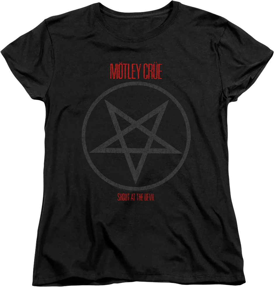 Womens Shout At The Devil Pentagram Motley Crue Shirt