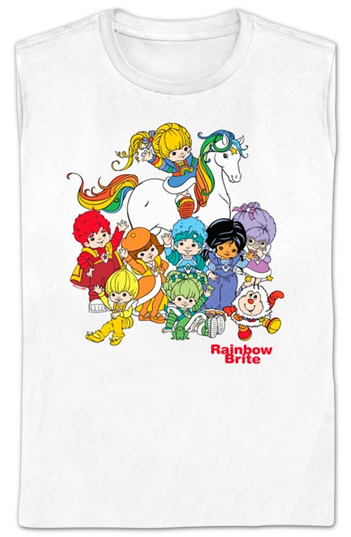 Womens White The Gang's All Here Rainbow Brite Shirt - Image 2