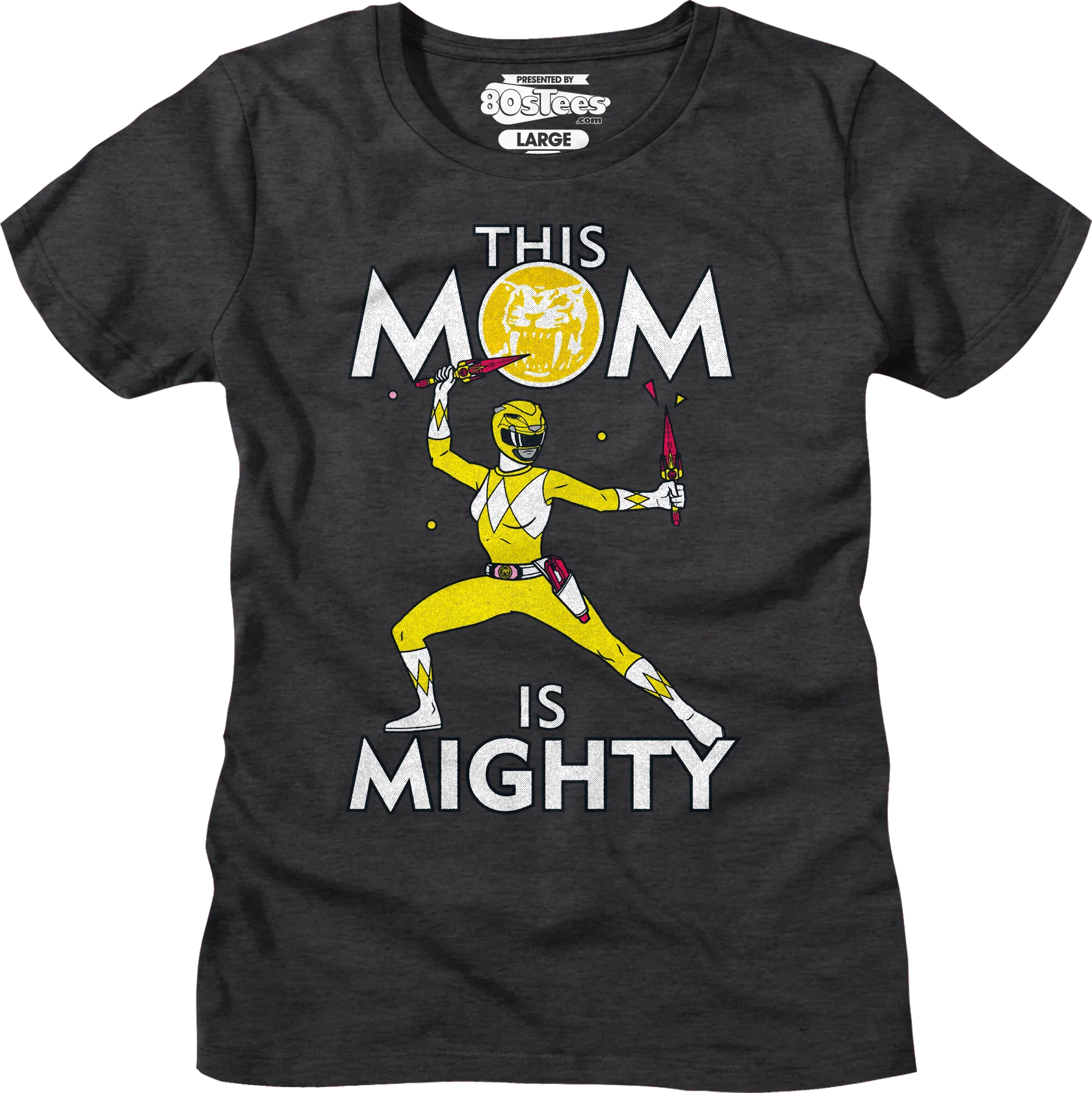 Womens Yellow Ranger This Mom Mighty Morphin Power Rangers Shirt - Image 4