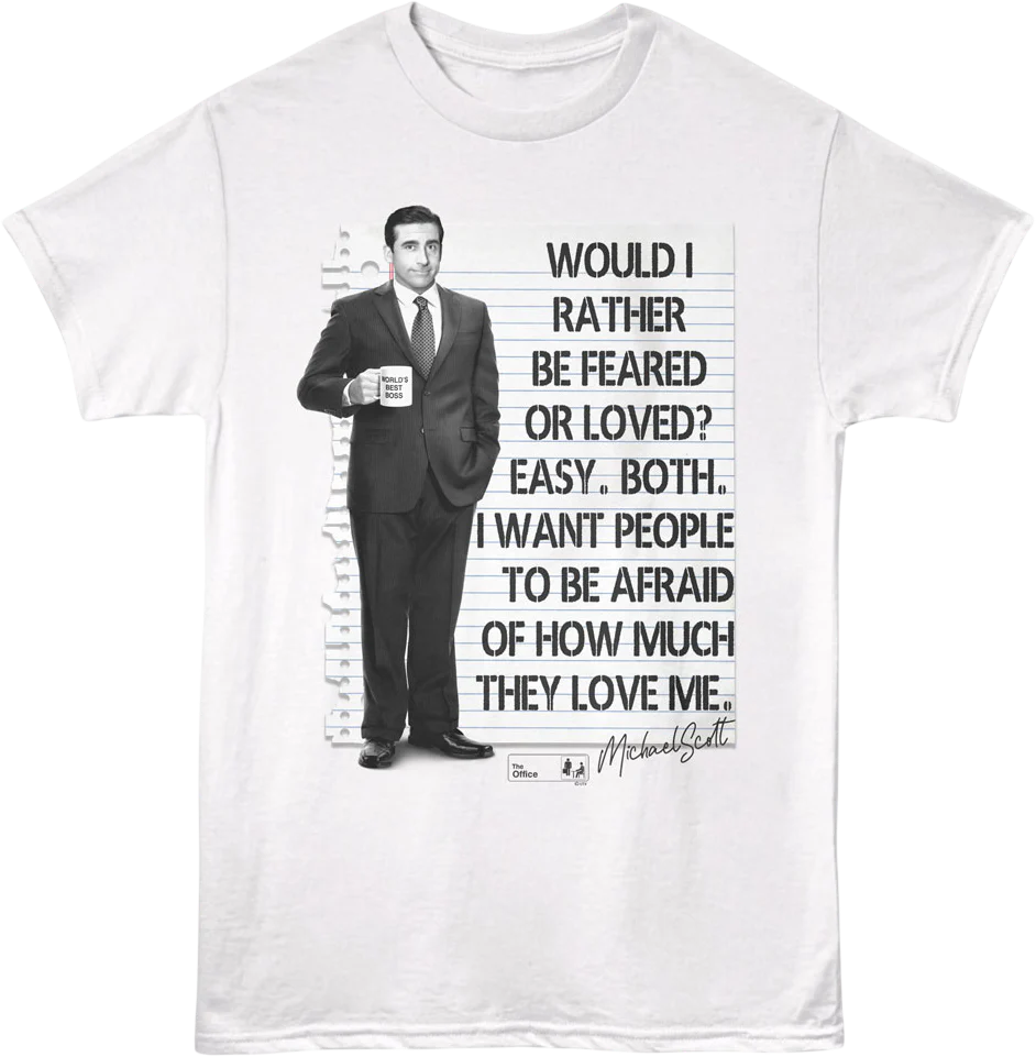 Would I Rather Be Feared Or Loved The Office T-Shirt