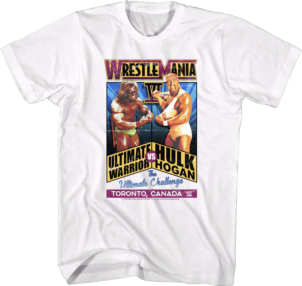 WrestleMania VI Ultimate Warrior vs Hulk Hogan T-Shirt