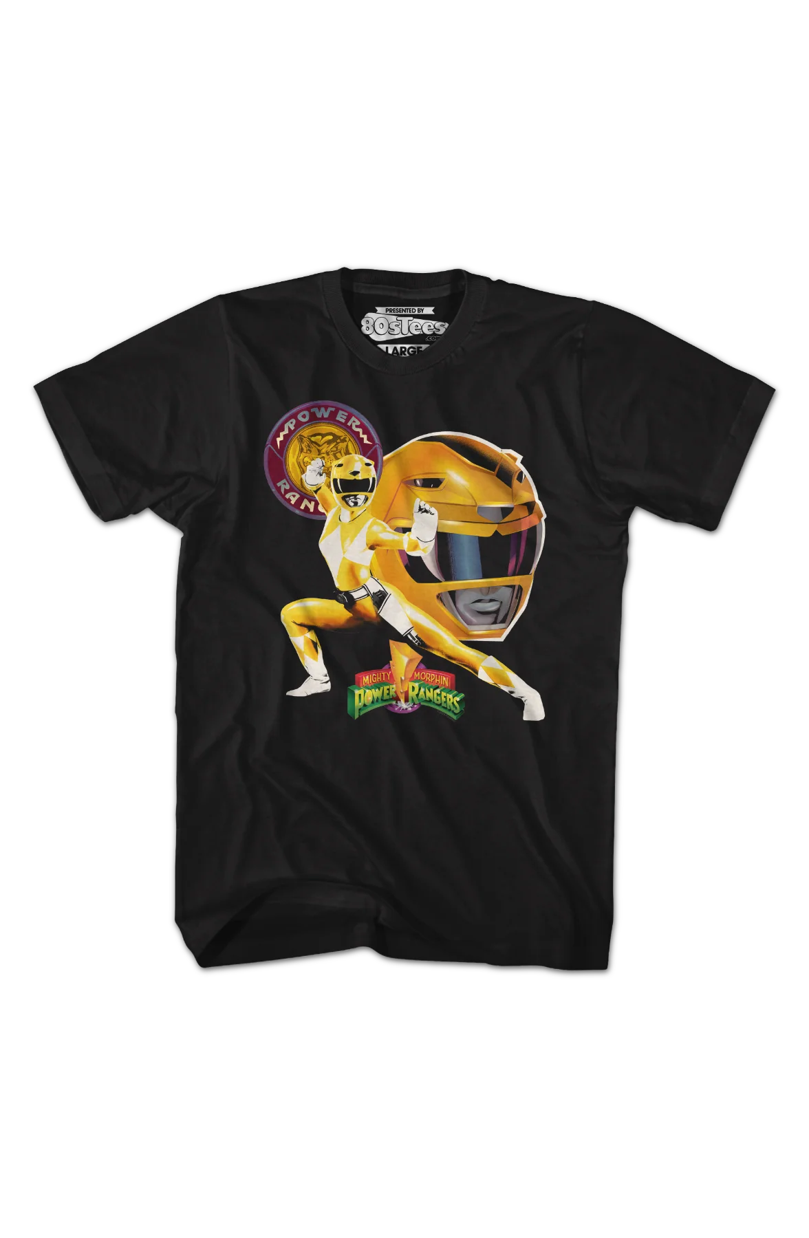 Yellow Ranger Profile Mighty Morphin Power Rangers T-Shirt - Image 2