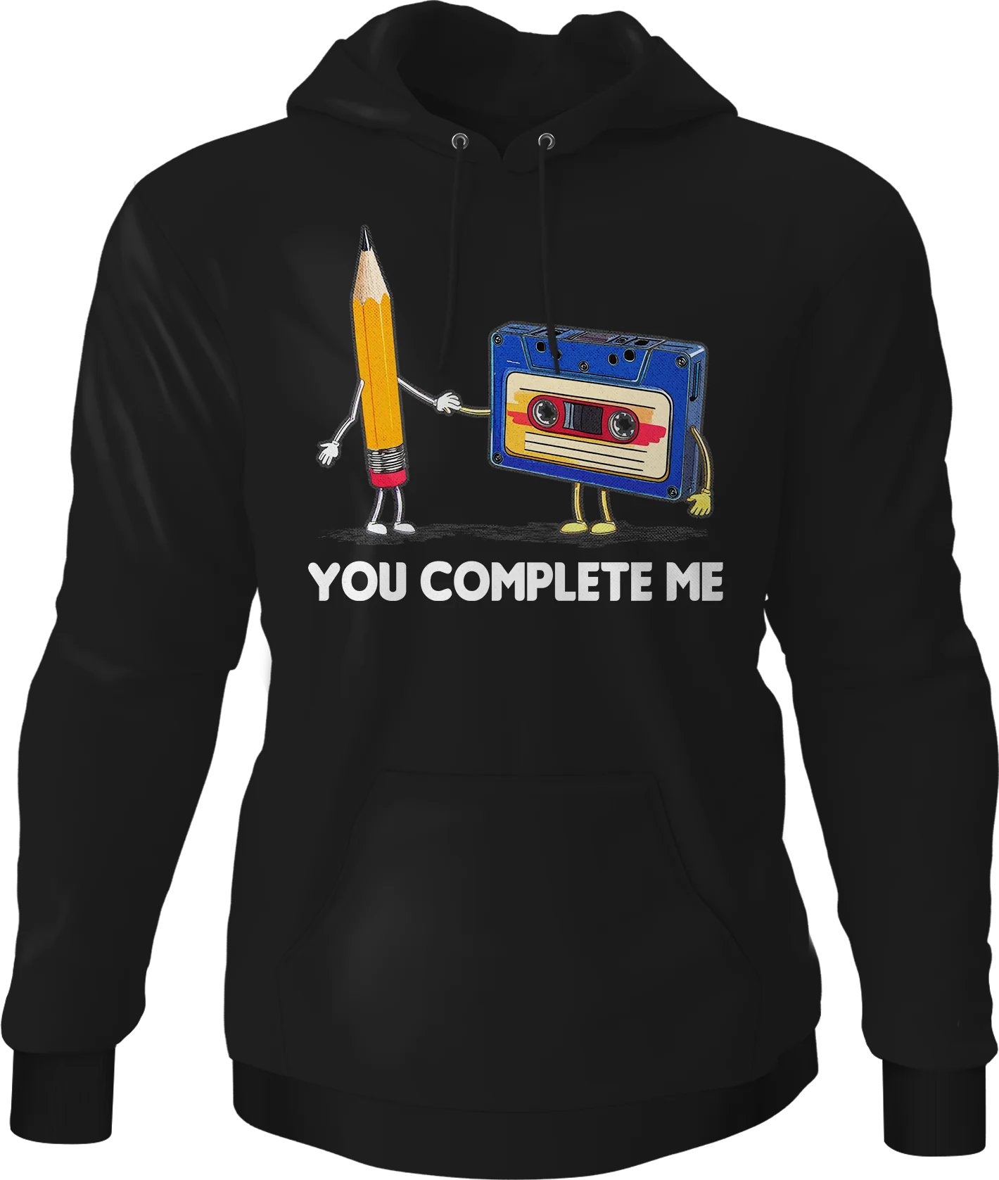 You Complete Me Pencil & Cassette Hoodie