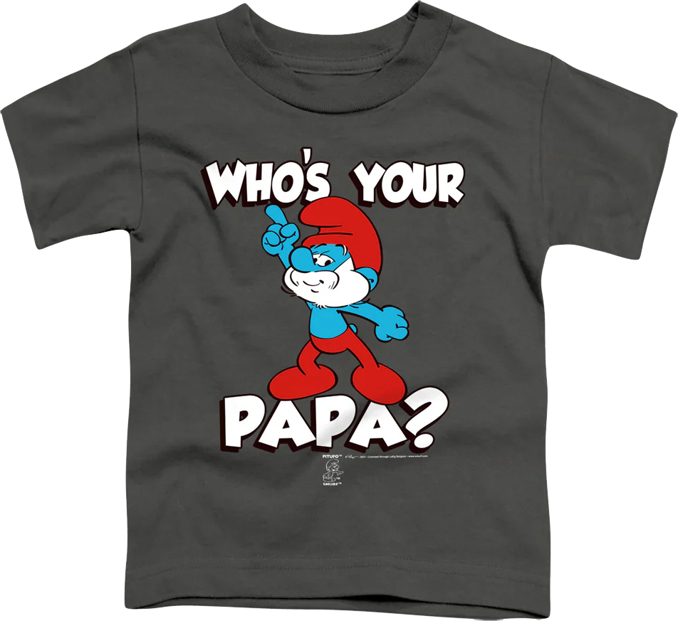 Youth Who's Your Papa? Smurfs Shirt